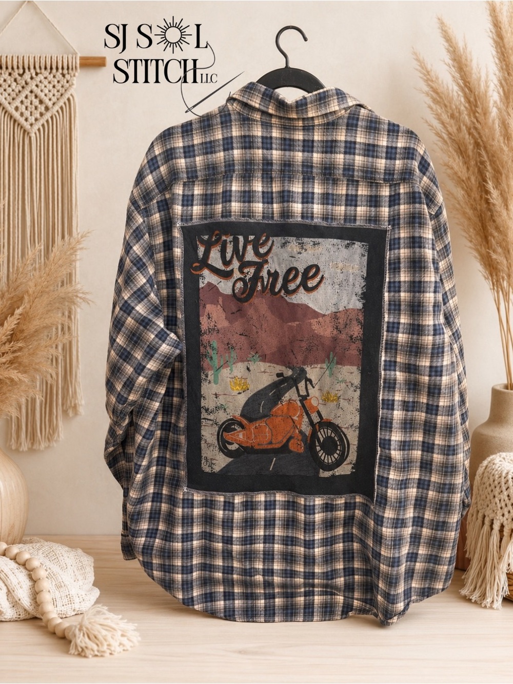 Live Free Upcycled Flannel